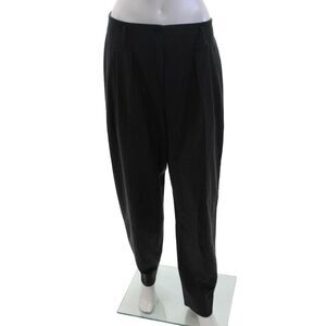 Purotatto Womens Elastic Waist Pleated High Rise Tapered Trousers Gray Size 46